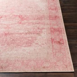 SURYA ABRIELLE VINTAGE PRINT FLAT RUG: ROSE
