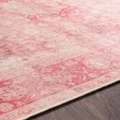 SURYA ABRIELLE VINTAGE PRINT FLAT RUG: ROSE