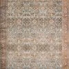 LOLOI ANANDA VINTAGE PRINT FLAT RUG: RUST, OCEAN