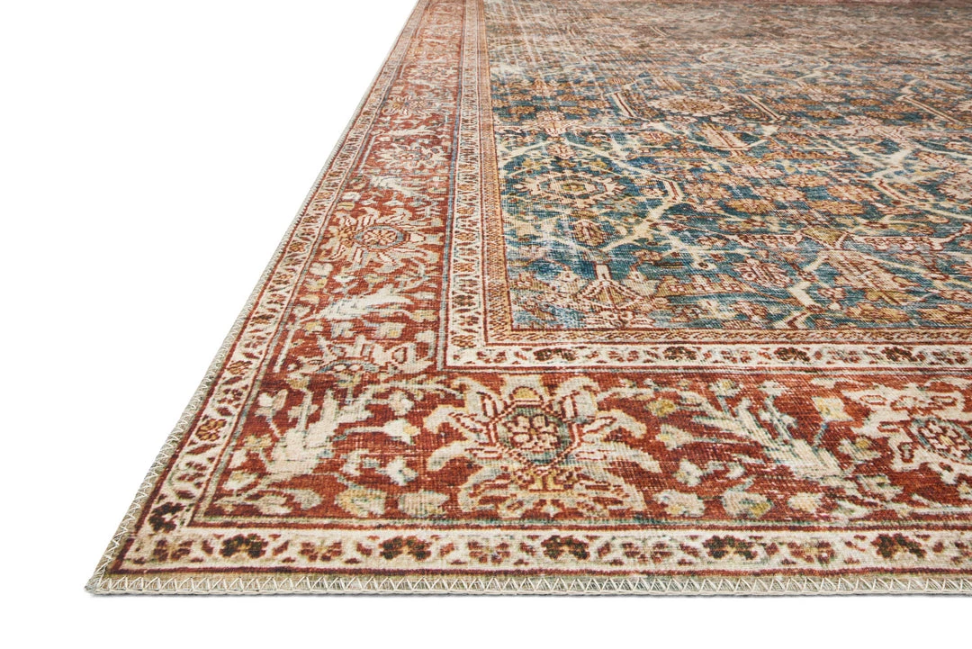 LOLOI ANANDA VINTAGE PRINT FLAT RUG: RUST, OCEAN 10 LOLOI ANANDA VINTAGE PRINT FLAT RUG: RUST, OCEAN