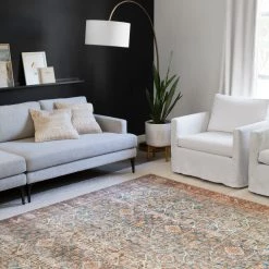 LOLOI ANANDA VINTAGE PRINT FLAT RUG: RUST, OCEAN 17 LOLOI ANANDA VINTAGE PRINT FLAT RUG: RUST, OCEAN