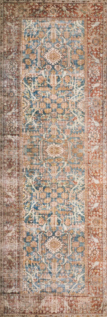 LOLOI ANANDA VINTAGE PRINT FLAT RUG: RUST, OCEAN 9 LOLOI ANANDA VINTAGE PRINT FLAT RUG: RUST, OCEAN