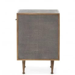 FOUR HANDS Bedroom ANDEL SHAGREEN BEDSIDE TABLE: ANTIQUE BRASS