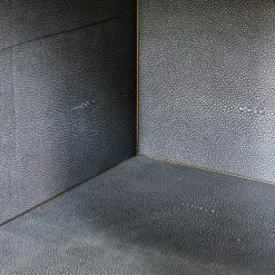 FOUR HANDS Bedroom ANDEL SHAGREEN BEDSIDE TABLE: ANTIQUE BRASS