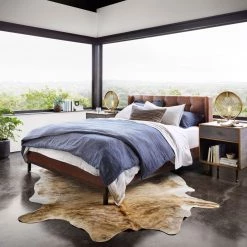 FOUR HANDS Bedroom ANDEL SHAGREEN BEDSIDE TABLE: ANTIQUE BRASS