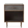 FOUR HANDS Bedroom ANDEL SHAGREEN BEDSIDE TABLE: ANTIQUE BRASS