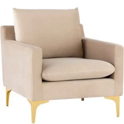NUEVO Living Room ANDERS VELVET VELOUR ARM CHAIR
