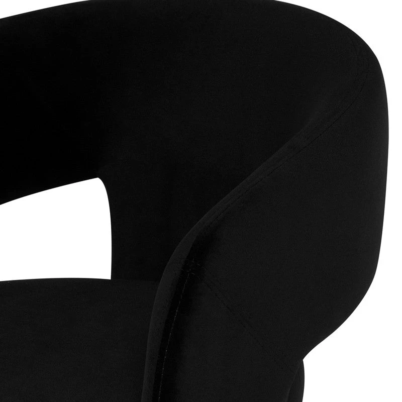 NUEVO Furniture ANISE BLACK VELVET VELOUR DINING CHAIR 4 NUEVO Furniture ANISE BLACK VELVET VELOUR DINING CHAIR