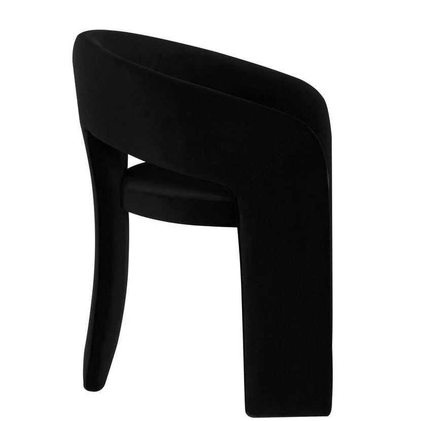 NUEVO Furniture ANISE BLACK VELVET VELOUR DINING CHAIR 2 NUEVO Furniture ANISE BLACK VELVET VELOUR DINING CHAIR