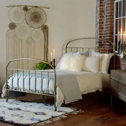 DOVETAIL ANTIQUE BRASS IRON QUEEN BED