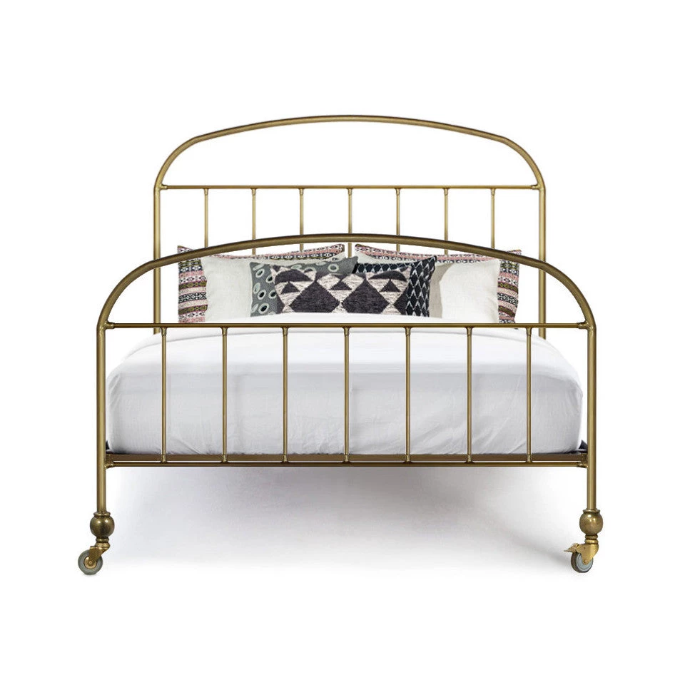 DOVETAIL ANTIQUE BRASS IRON QUEEN BED 1 DOVETAIL ANTIQUE BRASS IRON QUEEN BED