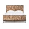 DOVETAIL ANTIQUE OAK MOSAIC PANEL BED