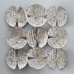 PHILLIPS COLLECTION ANTIQUE SILVER GINKGO LEAF WALL ART Wall Sculptures + Decor