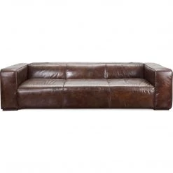 MOES ANTWERP CIGAR BROWN LEATHER SOFA Living Room