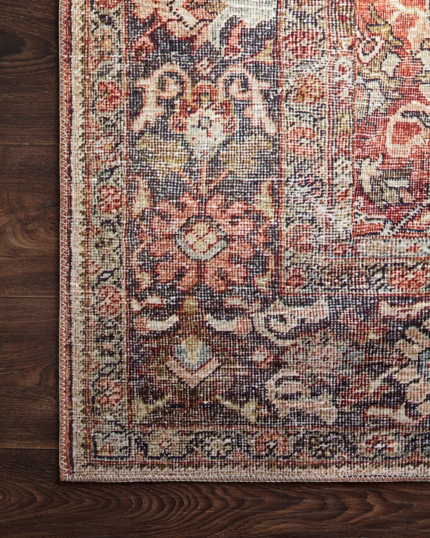 LOLOI ARJUN VINTAGE PRINT FLAT RUG: SPICE 3 LOLOI ARJUN VINTAGE PRINT FLAT RUG: SPICE