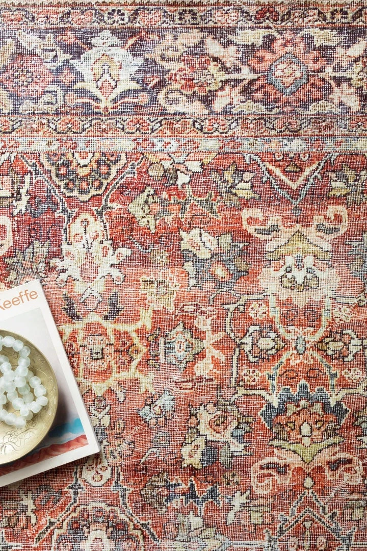 LOLOI ARJUN VINTAGE PRINT FLAT RUG: SPICE 2 LOLOI ARJUN VINTAGE PRINT FLAT RUG: SPICE