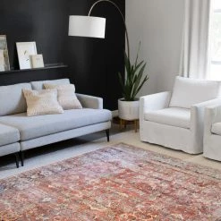 LOLOI ARJUN VINTAGE PRINT FLAT RUG: SPICE 18 LOLOI ARJUN VINTAGE PRINT FLAT RUG: SPICE