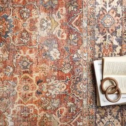 LOLOI ARJUN VINTAGE PRINT FLAT RUG: SPICE 15 LOLOI ARJUN VINTAGE PRINT FLAT RUG: SPICE