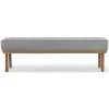 NUEVO Living Room ARLO UPHOLSTERED BENCH: LIGHT GREY