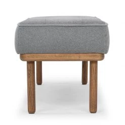 NUEVO Living Room ARLO UPHOLSTERED BENCH: LIGHT GREY