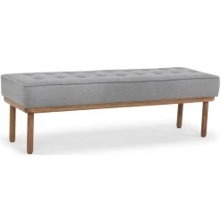 NUEVO Living Room ARLO UPHOLSTERED BENCH: LIGHT GREY 5 NUEVO Living Room ARLO UPHOLSTERED BENCH: LIGHT GREY