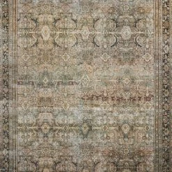 LOLOI ARNAV VINTAGE PRINT FLAT RUG: OLIVE