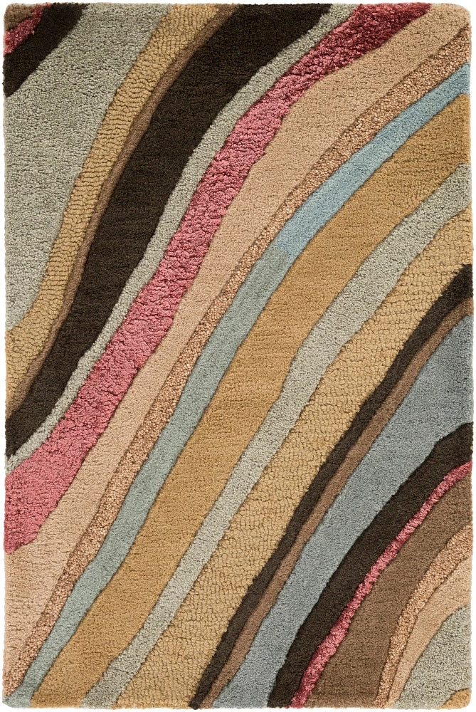 SURYA CARVED LINES WOOL RUG: DESERT MULTI 6 SURYA CARVED LINES WOOL RUG: DESERT MULTI