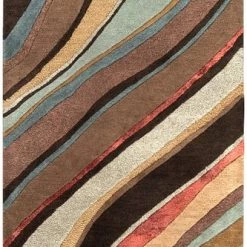 SURYA CARVED LINES WOOL RUG: DESERT MULTI 9 SURYA CARVED LINES WOOL RUG: DESERT MULTI
