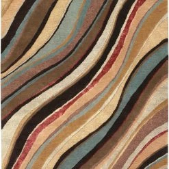 SURYA CARVED LINES WOOL RUG: DESERT MULTI 8 SURYA CARVED LINES WOOL RUG: DESERT MULTI