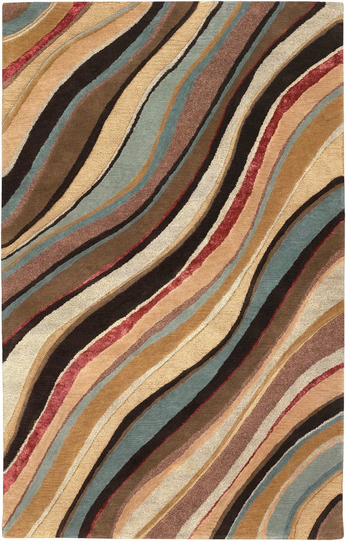 SURYA CARVED LINES WOOL RUG: DESERT MULTI 3 SURYA CARVED LINES WOOL RUG: DESERT MULTI