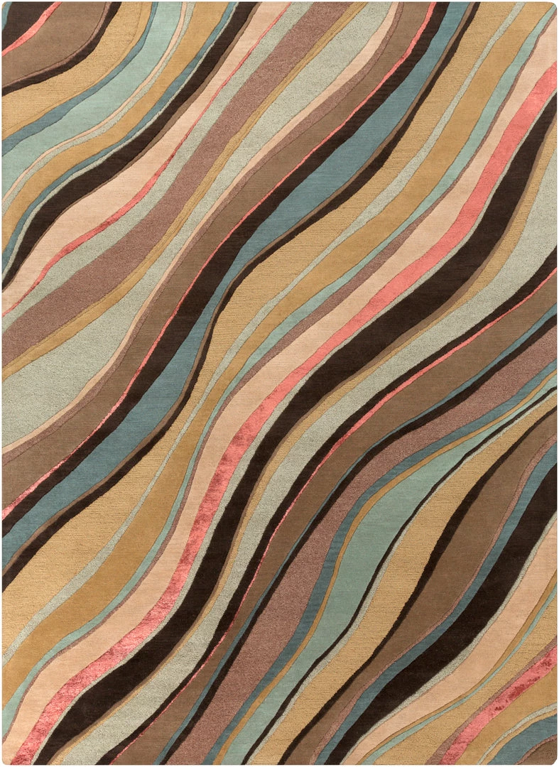 SURYA CARVED LINES WOOL RUG: DESERT MULTI 1 SURYA CARVED LINES WOOL RUG: DESERT MULTI