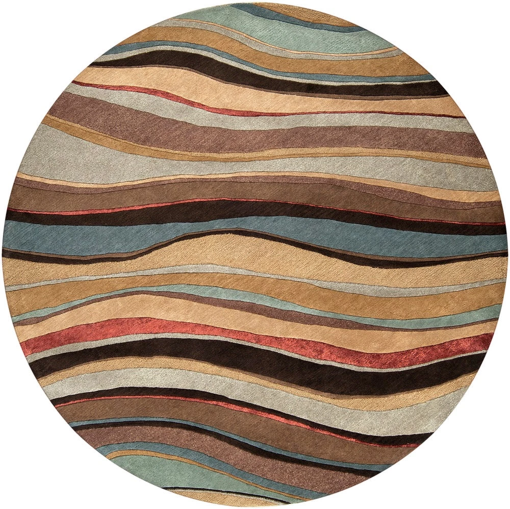 SURYA CARVED LINES WOOL RUG: DESERT MULTI 5 SURYA CARVED LINES WOOL RUG: DESERT MULTI