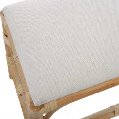UTTERMOST Furniture ASHORE RATTAN WRAPPED SMALL BENCH: WHITE 10 UTTERMOST Furniture ASHORE RATTAN WRAPPED SMALL BENCH: WHITE