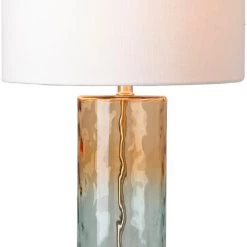 SURYA ASTOR GLASS LAMP: AQUA, CAMEL