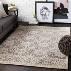 SURYA FABIA TEXTURED CHENILLE RUG: SAND, STONE
