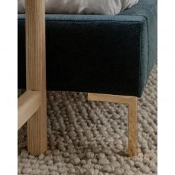 MOES ASTRID MIDNIGHT BLUE VELVET PLATFORM BED