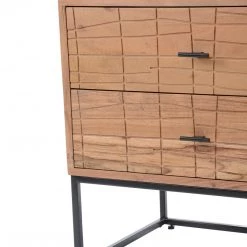 MOES Furniture ATELIER NATURAL CARVED WOOD NIGHTSTAND