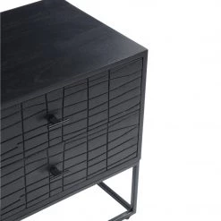 MOES ATELIER NOIR CARVED WOOD NIGHTSTAND Furniture