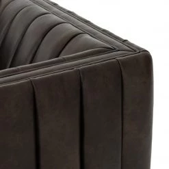 FOUR HANDS AUGUSTINE CHANNEL TUFTED LEATHER SWIVEL CHAIR