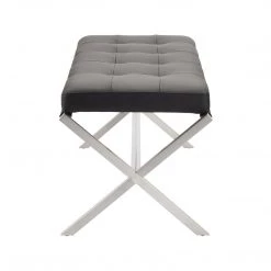 NUEVO Living Room AUGUSTE BLACK SADDLE STRAPPED BENCH