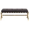 NUEVO Living Room AUGUSTE BLACK SADDLE STRAPPED BENCH