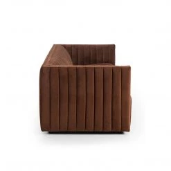 FOUR HANDS AUGUSTINE CHANNEL TUFTED SOFA: AUBURN VELVET