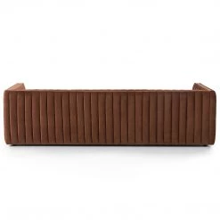 FOUR HANDS AUGUSTINE CHANNEL TUFTED SOFA: AUBURN VELVET