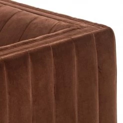 FOUR HANDS AUGUSTINE CHANNEL TUFTED SOFA: AUBURN VELVET