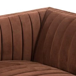 FOUR HANDS AUGUSTINE CHANNEL TUFTED SOFA: AUBURN VELVET