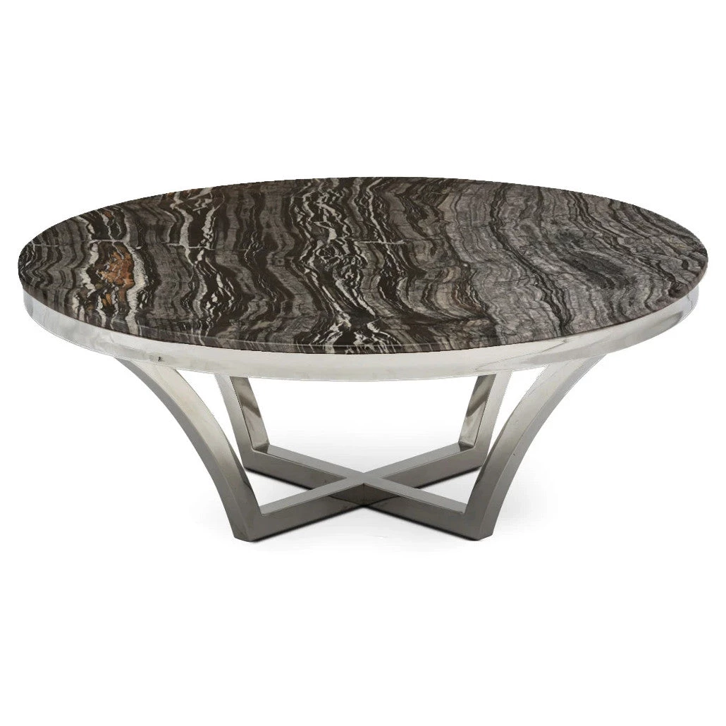 NUEVO AURORA POLISHED STEEL + MARBLE COFFEE TABLE 2 NUEVO AURORA POLISHED STEEL + MARBLE COFFEE TABLE