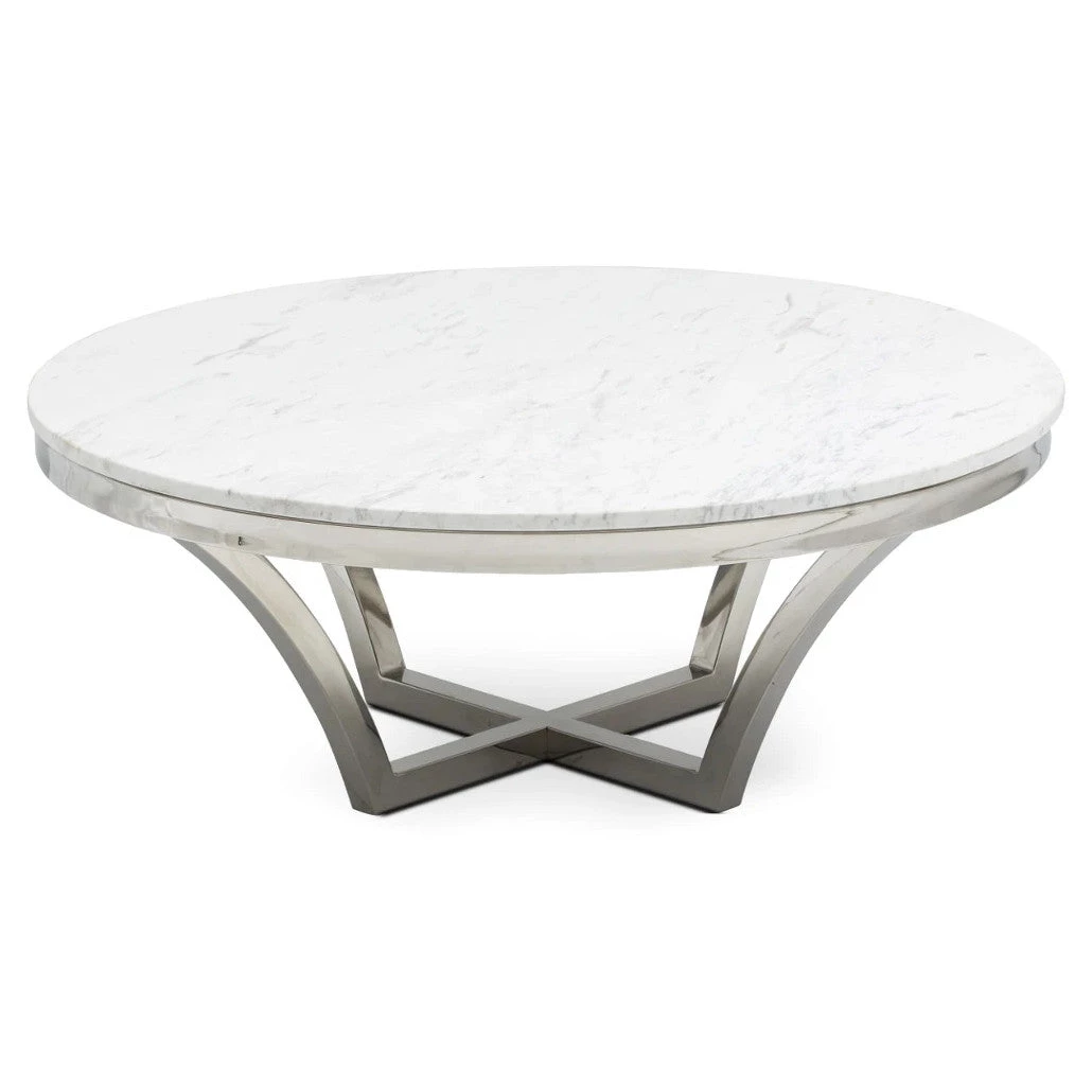 NUEVO AURORA POLISHED STEEL + MARBLE COFFEE TABLE 1 NUEVO AURORA POLISHED STEEL + MARBLE COFFEE TABLE