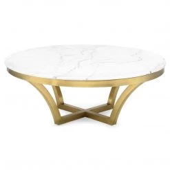 NUEVO AURORA MARBLE + BRUSHED GOLD COFFEE TABLE Living Room