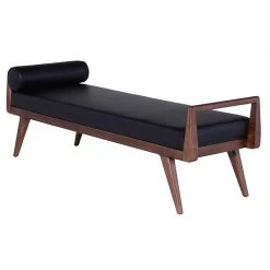 NUEVO Living Room AVA WALNUT BENCH: BLACK