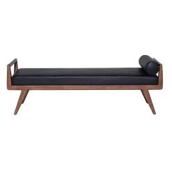 NUEVO Living Room AVA WALNUT BENCH: BLACK